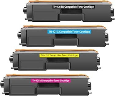 TN421 Toner  Compatible Toner Cartridge for Brother TN 423 TN 421 TN421 HL L8260CDW HL L8360CDW MFC L8690CDW MFC L8900CDW DCP L8410CDW DCP L8410CDN Black Cyan Yellow Magenta, 4 Pack