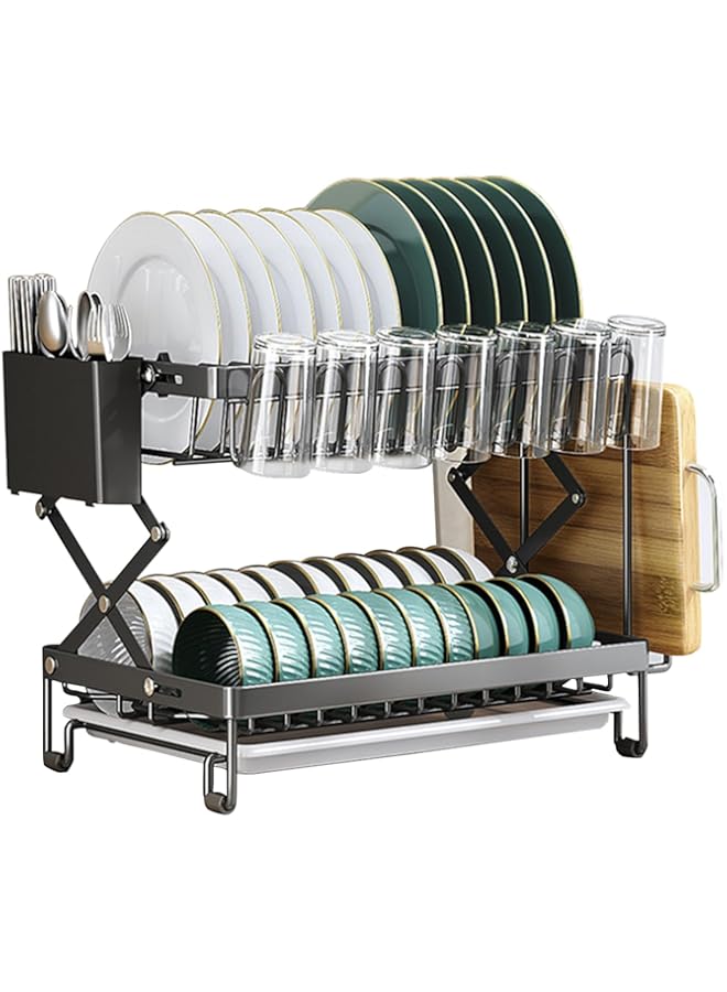 Container Store Dish Rack Buy HIKKY 2-Tier Folding Dish Drying Rack, Rust-Proof Dish Rack, Large ...