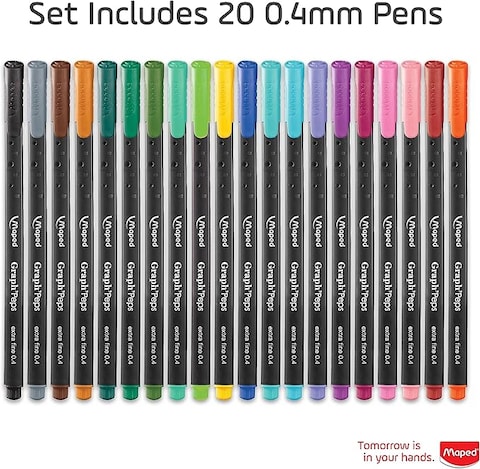 Maped Graph&rsquo;Peps Triangular Felt Tipped Pens Pack of 20