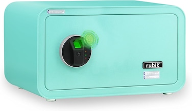 Wide Safe Box with Fingerprint Lock, A4 Document Size Biometric Safety Deposit Box for Money Documents Home Office RB23QCF (23x43x35cm) Mint