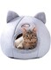 Cat House, Cat Cave, Cat Sleeping Bed, Semi-closed Cat Cave House, Winter Warm Cat Dog Nest Deep Sleep, Cat Nest with Removable and Washable Cushion, (L, Gray)