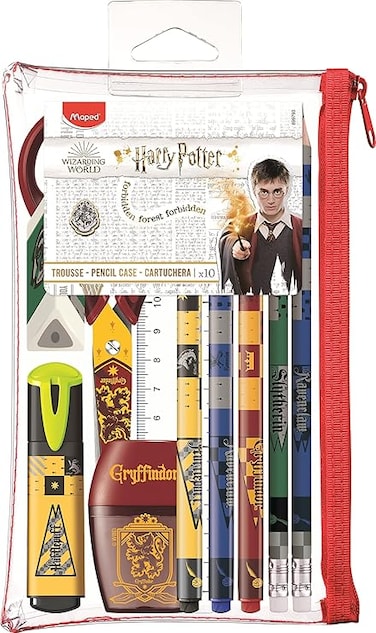 Maped Harry Potter Pencil Case with Exam Set 10-Pieces, Clear