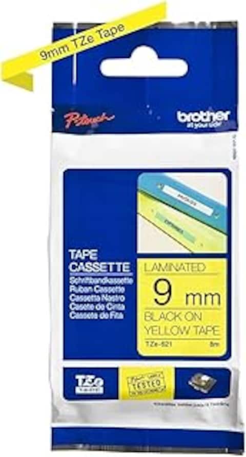 TZE-621 Black On Yellow Label Tape Grey