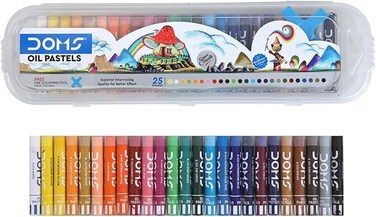 DOMS Oil Pastels Plastic Box 25 Shades