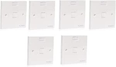 Kuwes Pvc Single port Face Plate Ethernet Wall Plate Cat 6 Single Cat6 RJ45 Face Plate - MADE IN TAIWAN (5 PCS)