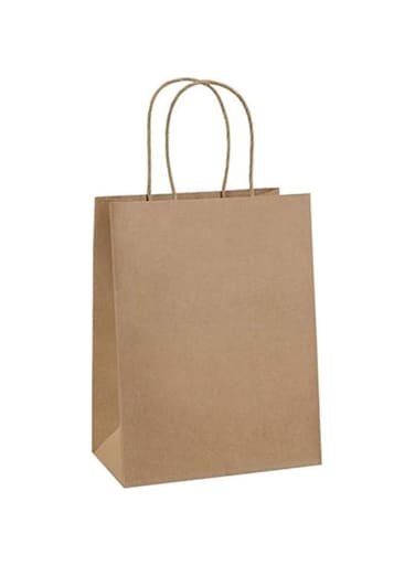 ecoway Kraft Paper Bags - Pack Of 50 Craft Large Paper Grocery Bags With Handles For Shopping, Party, Birthday, Wedding Gift, Retail, Merchandies Ecofreindly Reusable Brown (34 X 18 X 33 CM)