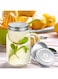 TERRIFI 6 Pack Canning Lids - Stainless Steel Sealing Mason Jar Lids with 70mm Silver Metal Straw Hole - Wide Mouth Leakproof and Durable Proof Fits Storage Jars(Silver)