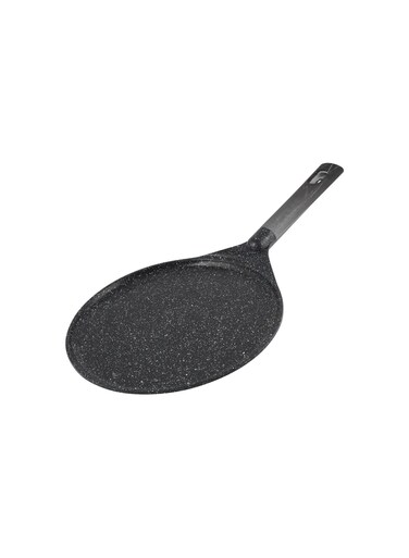 Smile 20cm Nonstick Pizza Pan &acirc;&euro;&ldquo; Granite Coated, Induction Bottom, Multi-Layer Aluminium, Scratch Resistant, Easy Clean Flatbread &amp; Pizza Tawa