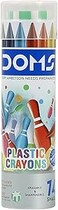 DOMS Non-Toxic Super Smooth Plastic Crayons in Round Tin Box (14 Shades)