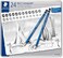 Staedtler Mars Lumograph Set of 24 Drawing Graphite Pencils in Metal Case, Grades 12B-10H, Grey