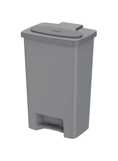 Cosmoplast 44L Step-On Waste Bin With Pedal, Pearl Silver