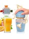 Premium Manual Fruits Juicer Squeezer, 2 in 1 Orange Citrus Juicer Come with 4 in 1 Peeler, BPA Free, 2 Kinds of Operations Making a Variety of Lime Juices, Easy to Use and Clean (Blue)