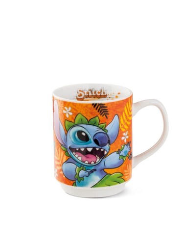 Stackable Mug Stitch Ml 350 Orange color Material is Porcelain and safe Dishwasher, Microwave