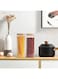 Mash 2-Piece Food Storage Square Glass Jar With Airtight Bamboo Lid For Cereals, Pasta, Tea, Coffee, Candy, Spices - 1800 ML Transparent