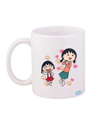 Anime Chibi Maruko Chan Printed Mug White