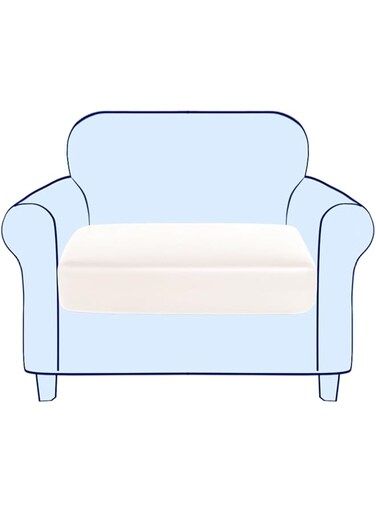 subrtex Leather Separate Cushion Covers Breathable Sofa Seat Slipcpvers for 1-2-3-4 Seaters Stretch Replacement for Furniture Protector (Small, Ivory)