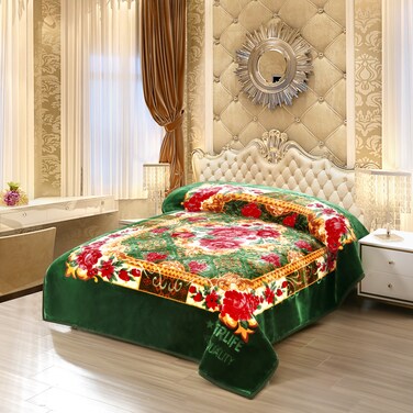 STARLIFE 2 Ply Raschel Premium Quality Blanket 220CM &times; 240CM 18 LBS, 100% SPUN YARN Virgin Polyester Materials, SL-BL5515