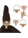 Indtresor Gorgeous Finely Handcrafted Mesh Work Owl Motif Crystals Rhinestones Large Size Gold Color Party Dining Table Napkin Holders (Set Of 6)