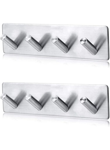 SKEIDO 2 Pack Waterproof Bathroom Towls Robe Hook Adhesive Hooks Heavy Duty Wall Hooks Rack Bedroom Coat Hat Holder Hanger Key Hooks Self Adhesive Towel Wall Hangers Heavy Duty Robe Hanger