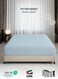 Fitted Bedsheet 90x190+20cm Breathable Plush Sky Blue Fabric with Deep Pockets Machine Washable for Optimal Protection