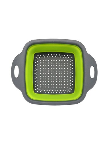 Stretch Storage Basket Grey/Green 11.81 x 9.84 x 3.94inch