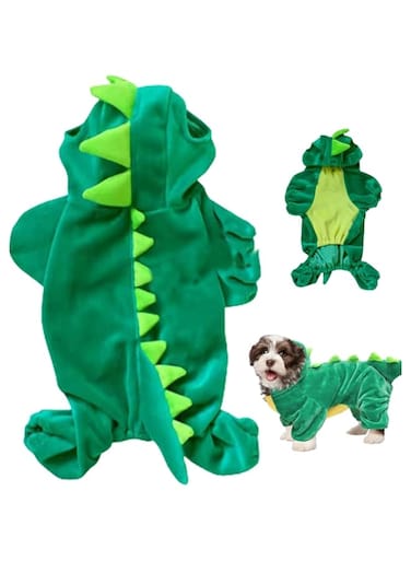 Dog Outfit, Dog Outfits For Medium Dogs, Dog Dinosaur Costume, Dog Dinosaur Design Costume Green Pet Clothes for Medium &amp; Large Dog (Green, L)