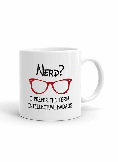 Your Wall Intellectual Badass Quote Printed Ceramic Coffee Mug 325ml, Perfect Gifting by Spoil Your Wall