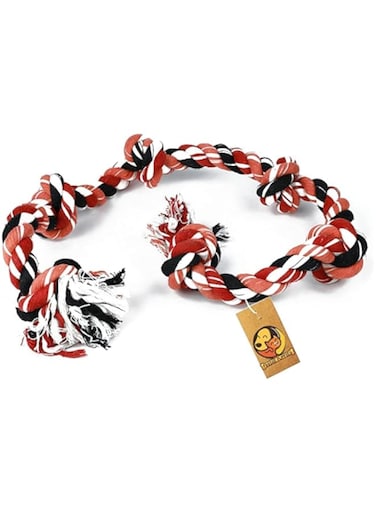 Foodie Puppies Cotton Rope Chew Dog Toy - 6 Knot for Aggressive Chewers   100% Natural Cotton, Extra Durable, Long &amp; Thick Heavy Duty Chew Rope for Large Dogs