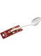 Vague Stainless Steel Wavy Golden Serving Spoon with Hole, 28 cm Size, Silver