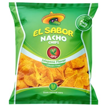 El Sabor Jalapeno Nacho Chips, 225g