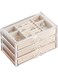 XYKILYJewellery Box For Women With 3 Drawers, Velvet Jewellery Organiser For Earring Bangle Bracelet Necklace And Rings Storage Clear Acrylic Jewellery Box Earring Holder