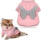 SYOSI Pet Bow Knitwear Sweater, Cat Warm Jumper Sweater (M), Small Puppy Coat Dog Sweater, for Cat and Puppy Dog (Pink and Gray)