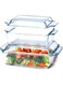NUTRIUPS Set of 2 (1 L + 1.5 L) Rectangular Casserole Dish with Lid, Casserole Dish Glass with Lid, Oven-Safe, Jenaer Glas Casserole Dish with Lid