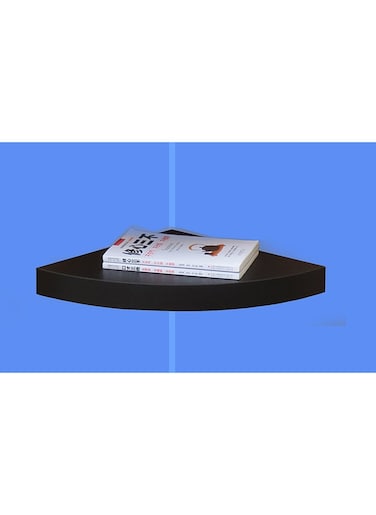 FLOATING CORNER WALL SHELF BLACK SIZE: 29.5X29.5X3CM