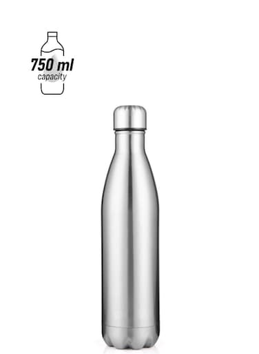 Baby stainless steel water bottles, easy to clean cola shape thermal flask rustproof for school outdoor sports for camping hiking travel(Sliver)