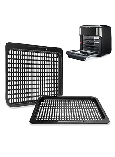2 Pcs Replacement Cooking Tray, Mesh Cooking Rack Air Fryer Accessories for Instant Vortex, Innsky, Chefman and other Air Fryer Oven, Dishwasher Safe, Removable Mesh Cooking Rack for Air Fryer