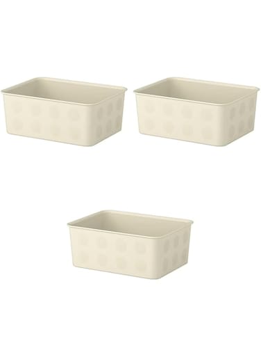 stoRk NOJIG Organiser, plastic (20x25x10 cm, Beige) set of 3 units