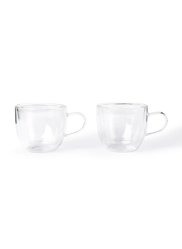 Minimalist Borosilicate Glass Cup Double Wall Insulated Transparent Mug With Handle For Coffee Milk Juice 150ml