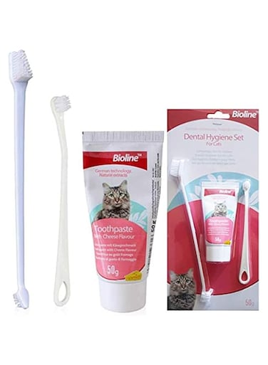Bioline Dental Hygiene Set For Cats 50G, Multi-Colour