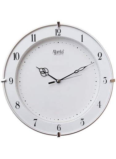 Ajanta 11 Inches Wall Clock for Home/Offces/Bedroom/Living Room/Kitchen (Step Movement, White)