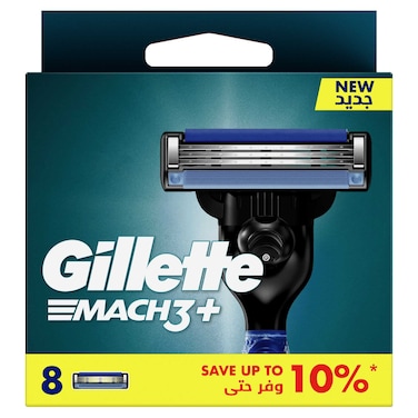 Gillette Mach3+ Men's Refillable Razor: 8 Blade Refills