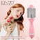 ENZO EN-6210 75mm Volumizing Blowout Brush – 1500W 3-in-1 Hair Dryer, Straightener, TurboDry Technology, Ionic Anti-Frizz Bristles, 3 Heat Settings & 2 Speeds – Pink – Intl Version