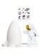 Cxqbsmy Astronaut Rocket Ornaments, Gold Astronaut Decor Statues Rocket light with DIY Stickers, Astronaut Space Theme Tabletop Toy Rocket Nightlight for Cake Decoration Birthday Party(Gold Mirror)