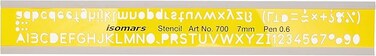 Isomars Technoart Lettering Guide Drawing Template Stencil, 7 mm Size