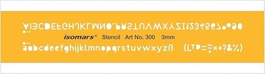 Isomars Technoart Lettering Guide Drawing Template Stencil, 3 mm Size
