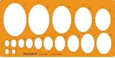 Isomars Metric Large Ellipse Ellipses Shapes Figure Symbols Drafting Drawing Template Stencil