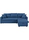 Galaxy Design Hunter 3 Seater Diwan Sofa Bed With Cushions L-Shaped Storage Space   Convertible Living Room Furniture Blue 210X160X95 Cm
