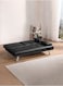 Galaxy Design Futon Sofa Bed, Faux Leather Lounge Couch for Living Room, Convertible Upholstered 3 Adjustable Positions Black 2 Seater 160x80x75