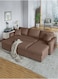 Galaxy Design Hunter 3 Seater Diwan Sofa Bed With Cushions L-Shaped Storage Space   Convertible Living Room Furniture &lrm;Brown 210X160X75 Cm