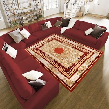 Galaxy Design Leisure 11- Seater U - Shape Sofa Modern Design Sofa with Natural Wood Frame and Comfortable (Red)